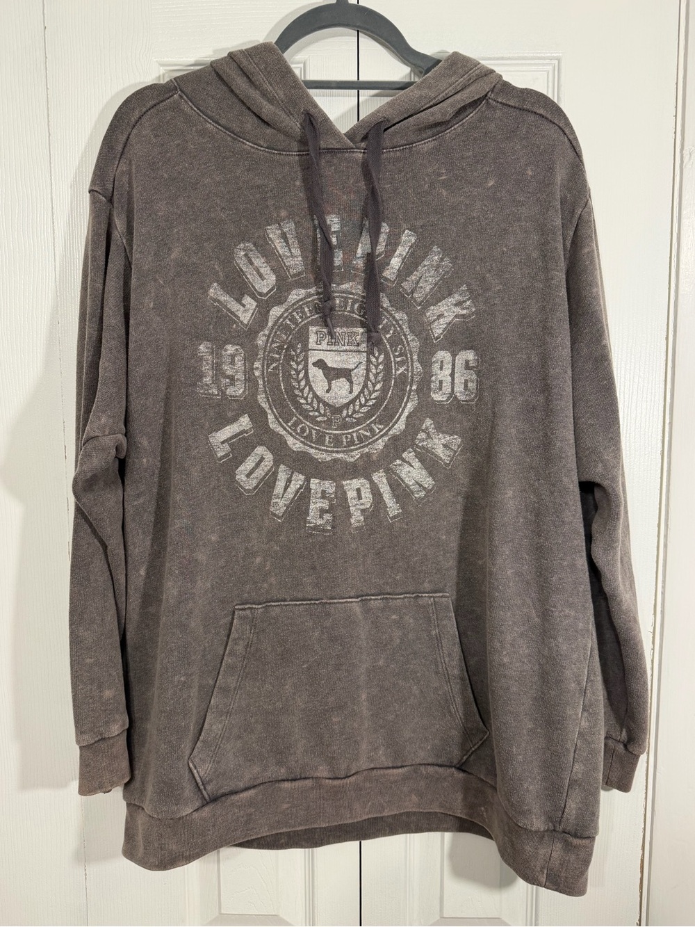 PINK Victoria’s Secret Love Pink 1986 Hoodie L Gray